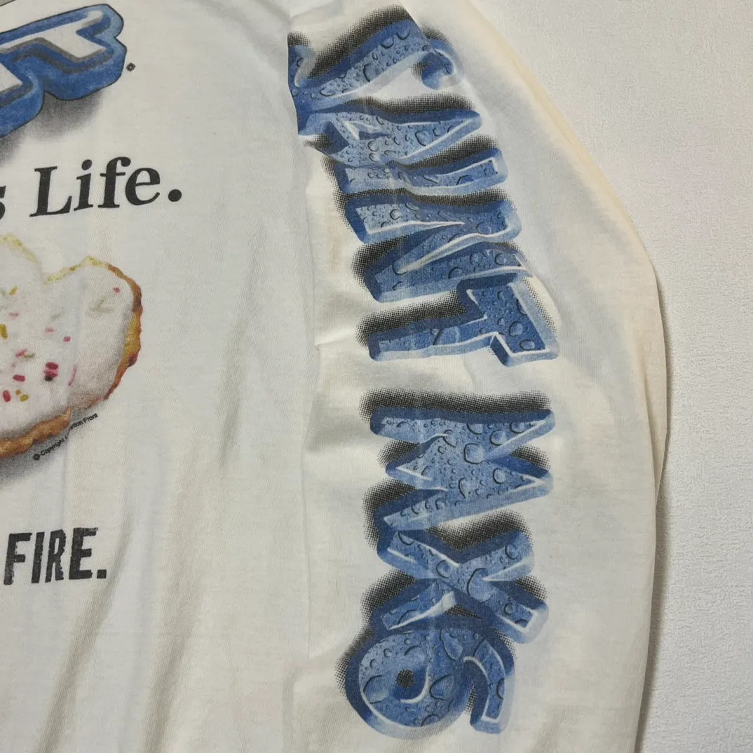 SAINT Mxxxxxx HEART COOKIES L/S TEE/WHT Love Oreo printed long sleeves Off-white S-XL Customized co-branded main mark/wash mark Correct version Ready-made garments washed and distressed VINTAGE feeling Top-notch printing technology Perfect restoration